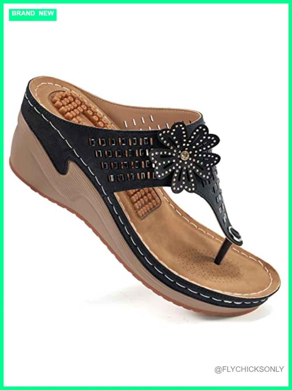 Wedge Sandals for Women Bohemia Floral Cushion Footbed Ankle Strap Platform
